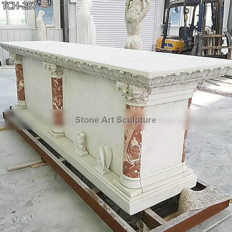 Marble Traditional Catholic Altar with Religious Relief detail image
