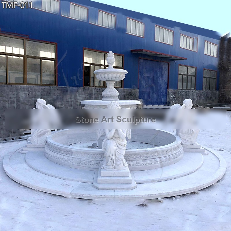 Large White Marble Angel Fountain Garden Decor for Sale TMF-011 detail image