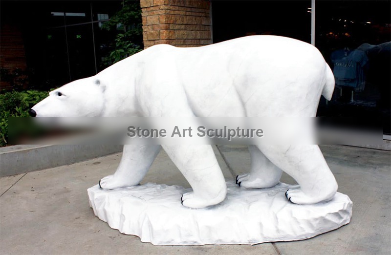 Large White Marble Polar Bear Family Statue for Sale TMA-108 detail image
