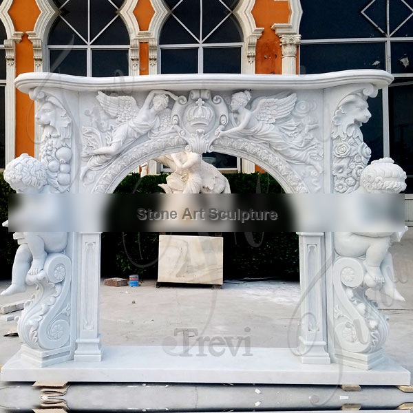 French style white home depot fireplace mantel surround for sale online TMFP-5