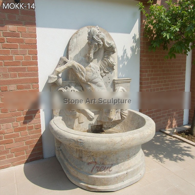Natural Stone Wall-Mounted Horse Water Fountain MOKK-14