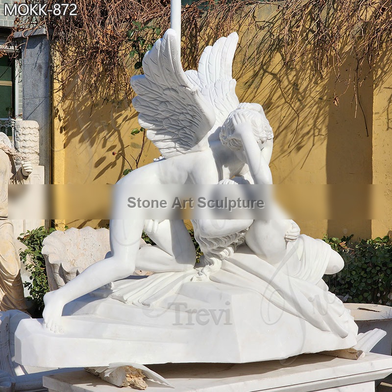 Life Size Cupid and Psyche Marble Angel Statue for Sale MOKK-872 detail image