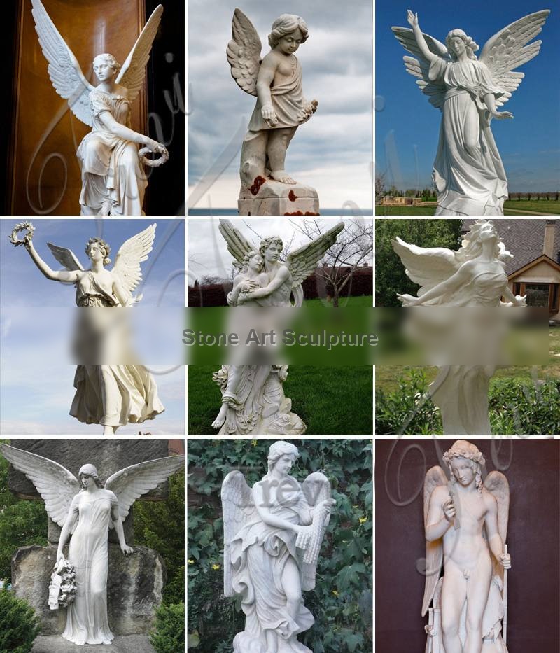 Stunningly Beautiful Angel Statue with Flowers for Sale MOK1-076 detail image