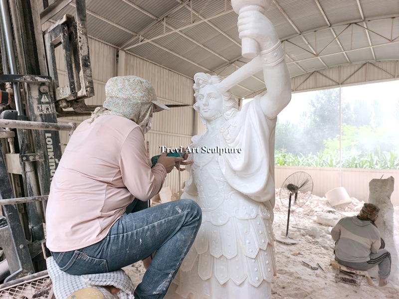 st michael statue carving process