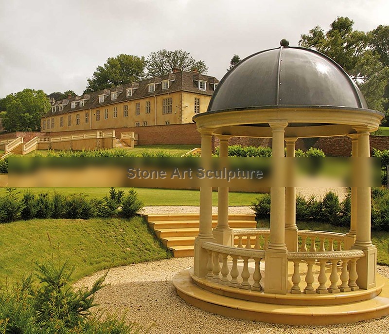 Vintage Style Marble Gazebo Garden Decoration Supplier MOKK-874 detail image