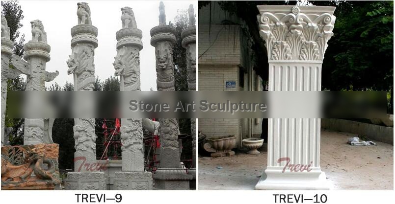Decorative support white marble rectangular corinthian columns for sale TMC-9 detail image