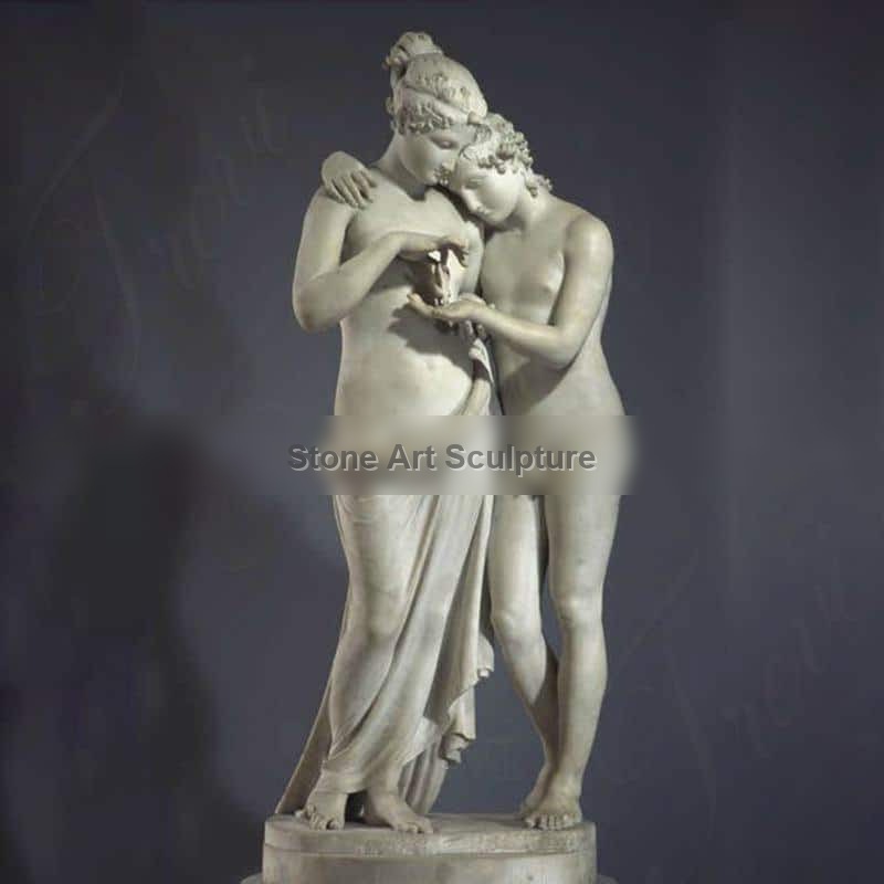 Life Size Cupid and Psyche Marble Garden Statue for Sale MOKK-317 detail image