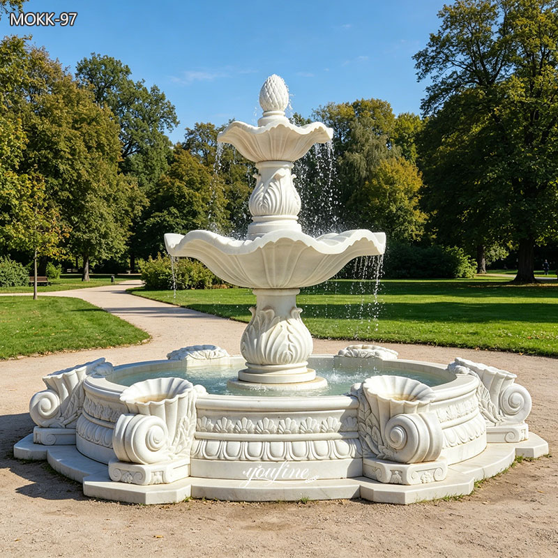 marble front door fountain