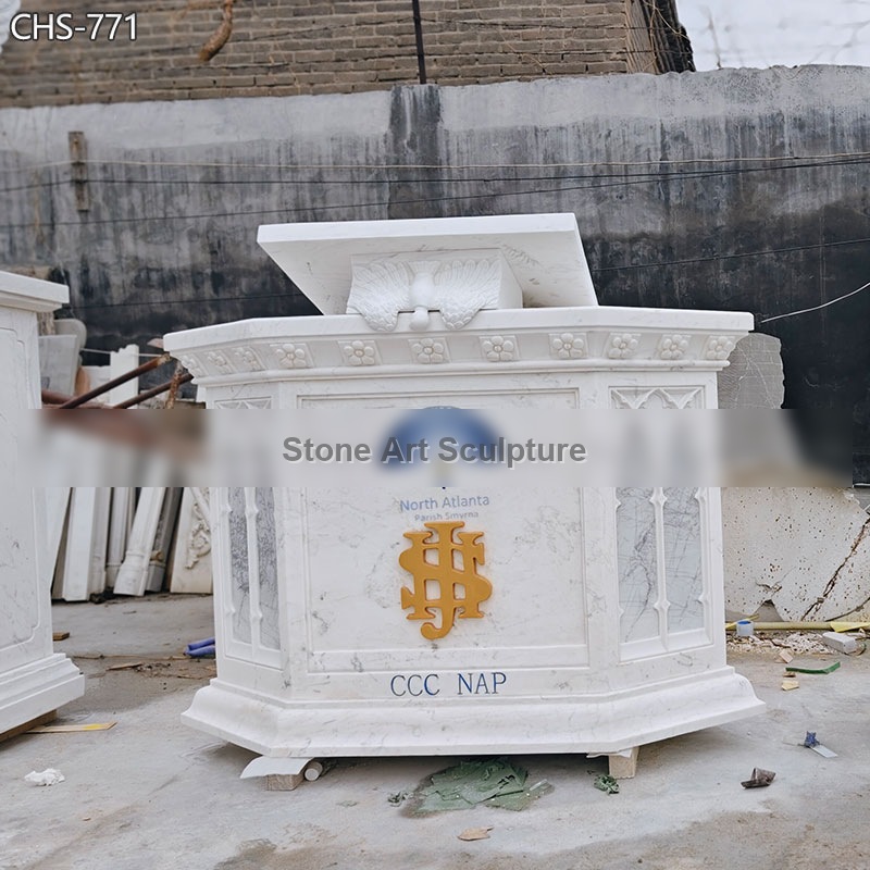 Carrara Marble Church Pulpit for Sale detail image