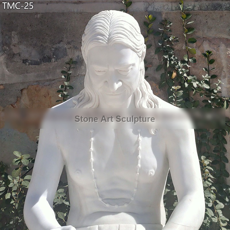 Life Size Marble Kripalu Maharaj Statue for Sale detail image