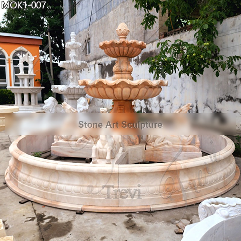 Tiered Marble Outdoor Horse Craigslist Water Fountain for Sale MOK1-007 detail image