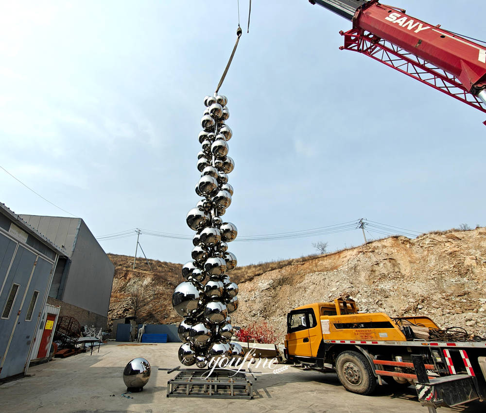 stainless steel spherical sculpture