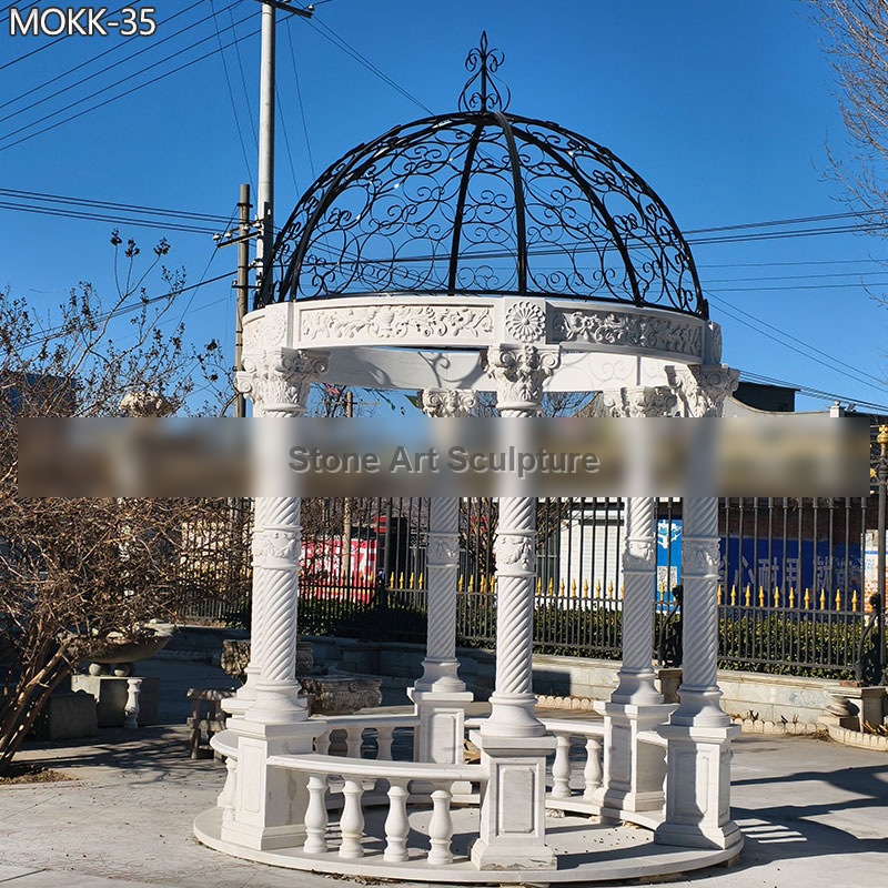 Garden Decoration White Marble Gazebo for Wedding MOKK-35 detail image