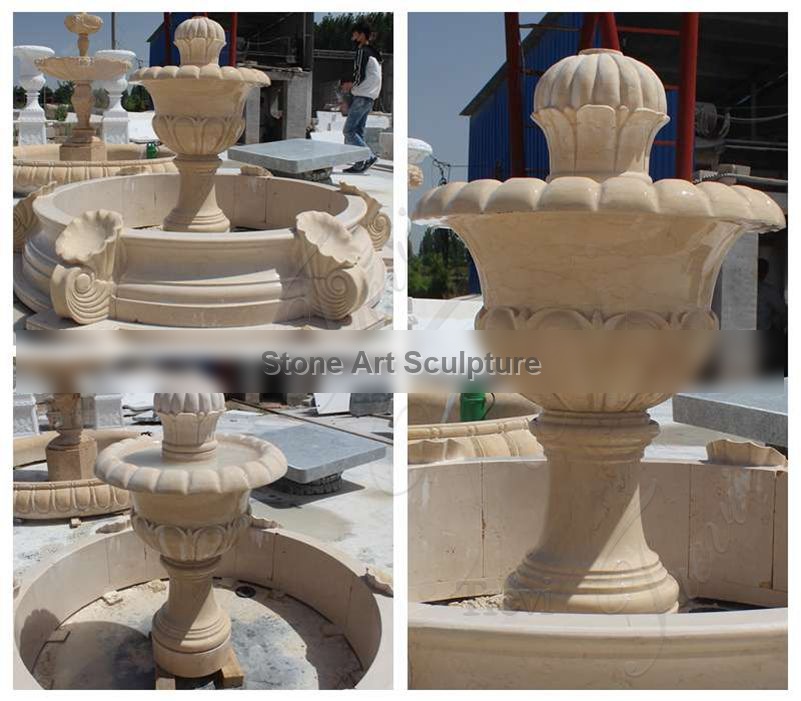 Small Size Beige Marble Stone Fountains Wholesale MOKK-588 detail image