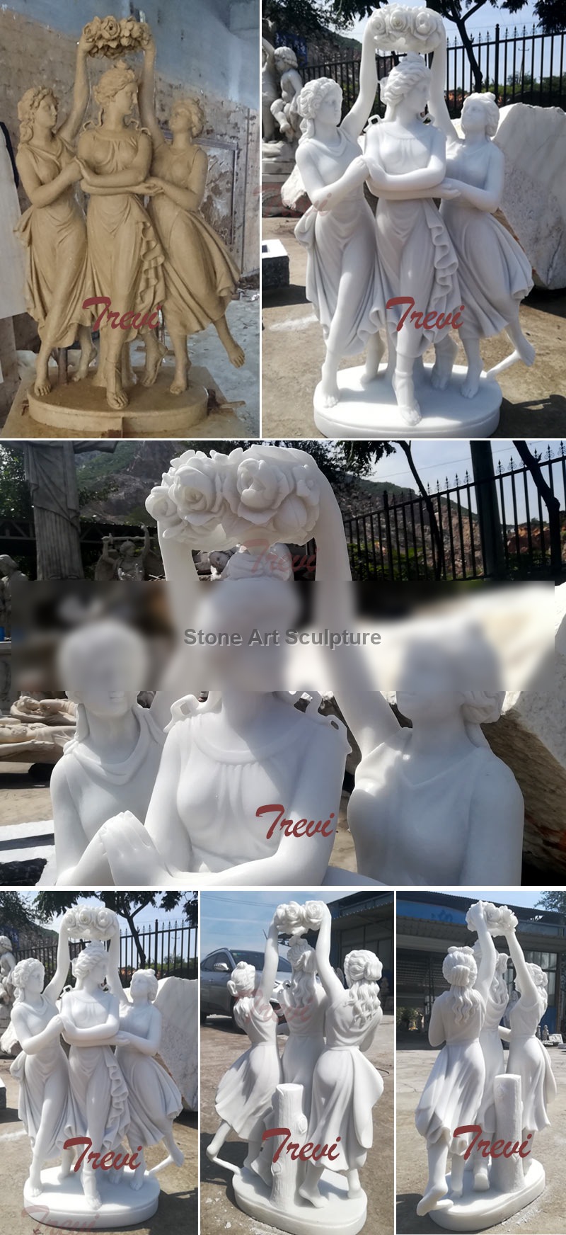 Marble Statue of the Three Graces for Sale TMC-21 detail image