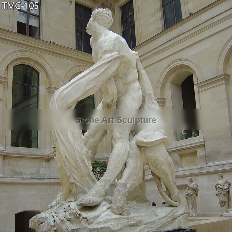 Marble Milo of Croton Statue for Sale detail image