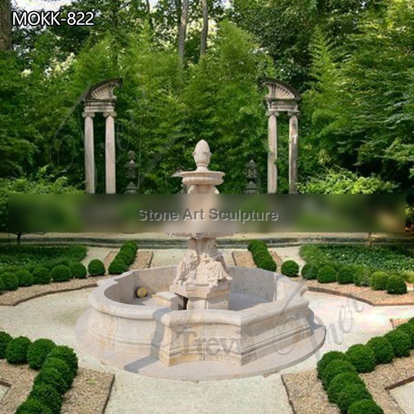 Garden Decoration Beige Marble Fountain for sale MOKK-822