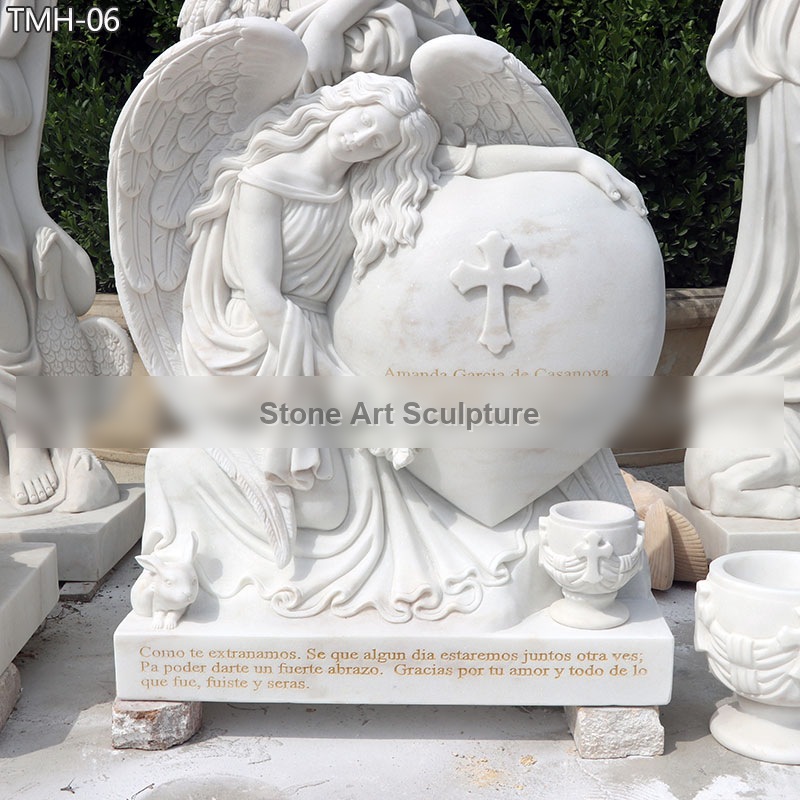 Custom Made Marble Angel Headstones for Sale detail image