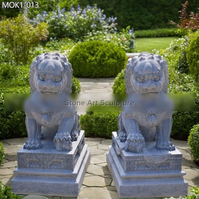 Granite Chinese Guardian Lion Statue Home Decor for Sale MOK1-013