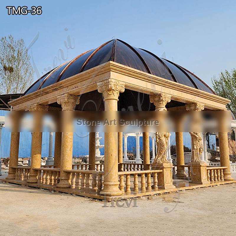 Beige Square Marble Garden Gazebo Factory Supplier TMG-36