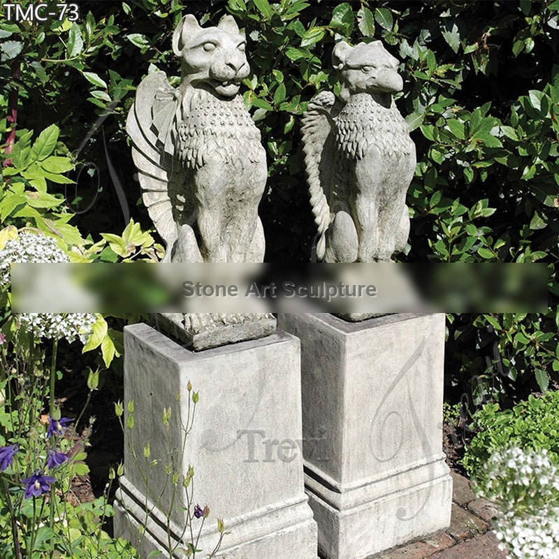 Gothic Stone Griffin Gargoyle Statue Garden Decor for Sale TMC-73 detail image