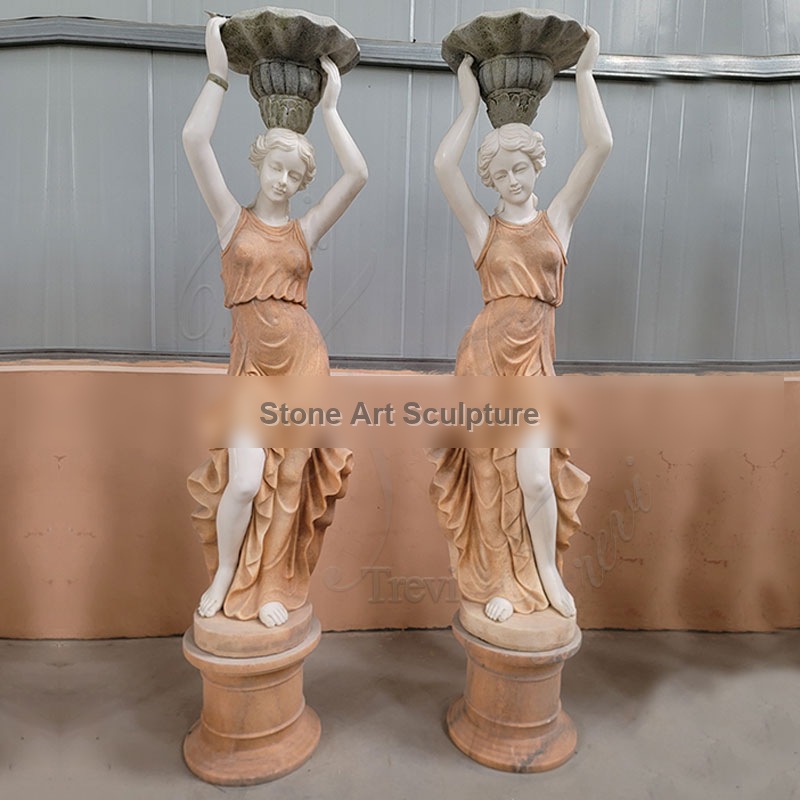 White Marble Life-Size Lady Lamp Garden Decor Factory Supply TMAD-12 detail image