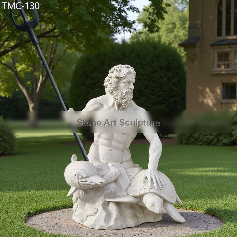 Greek Marble King Neptune Statue for Sale