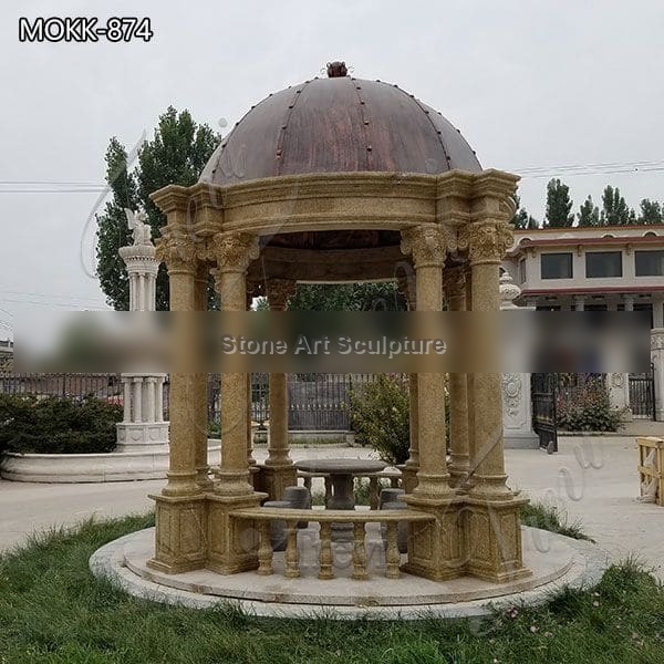Vintage Style Marble Gazebo Garden Decoration Supplier MOKK-874 detail image