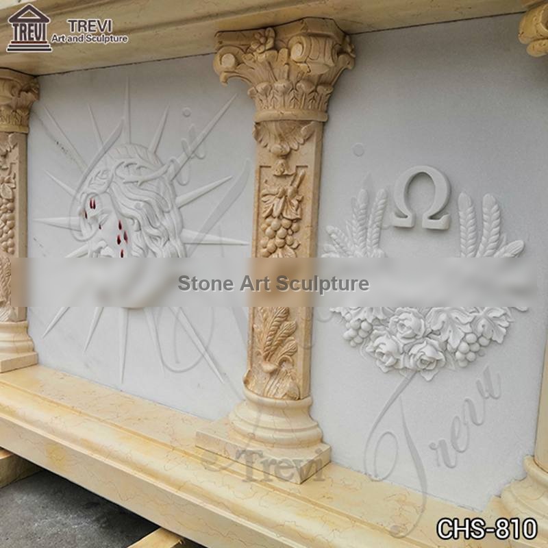 High Quality Beige Marble Altar Church Decor for Sale CHS-810 detail image
