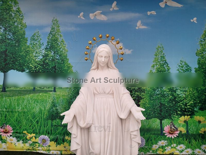Life-size Marble Mother Mary Statue for Sale Church Decor CHS-838 detail image