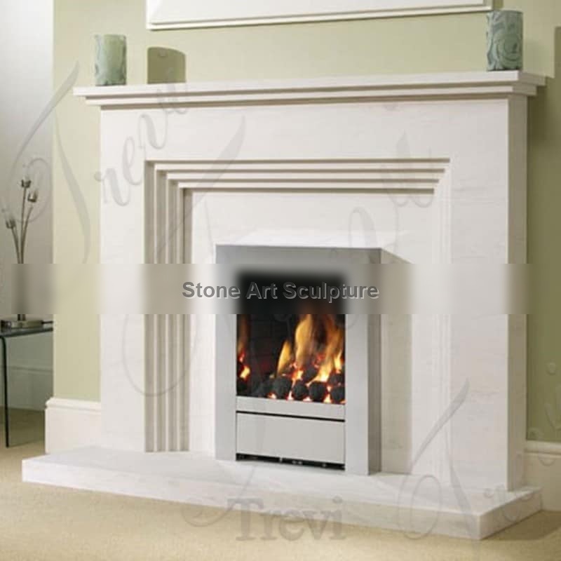 Modern Natural Marble Fireplace suround for Sale MOKK-489 detail image