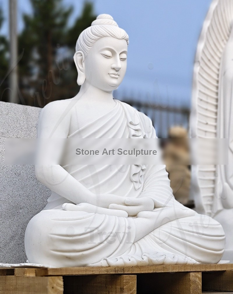 Marble Zen Buddha Statues for Garden Factory Supplier TMC-67 detail image