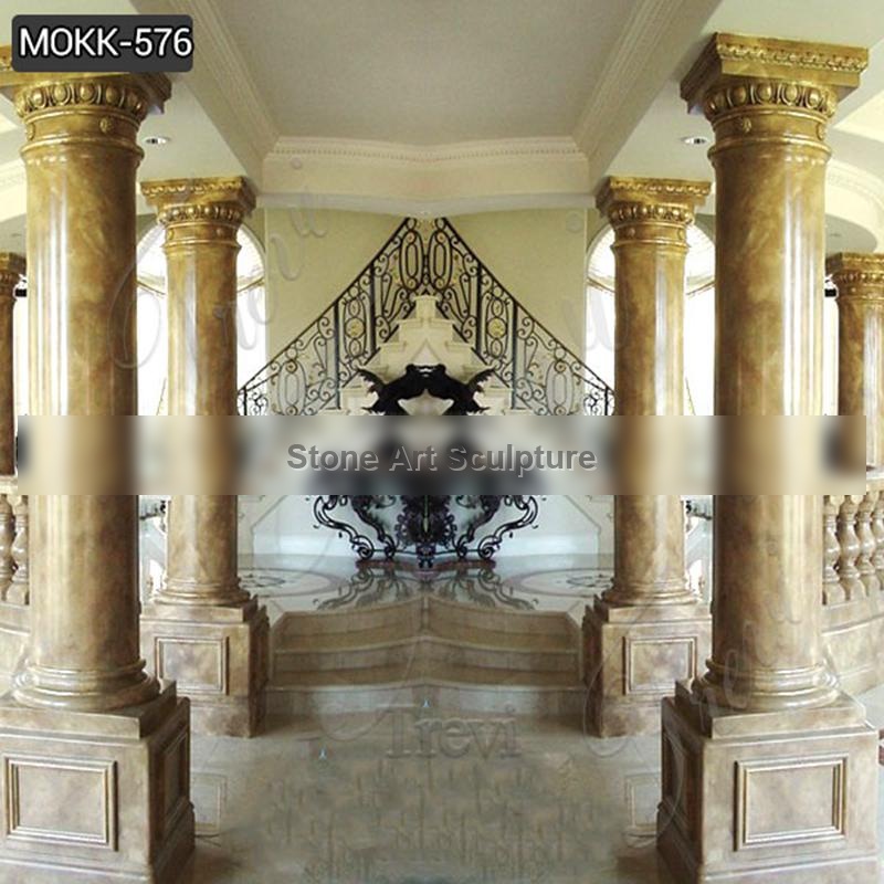 High-Quality Beige marble column design Manufacturer MOKK-576