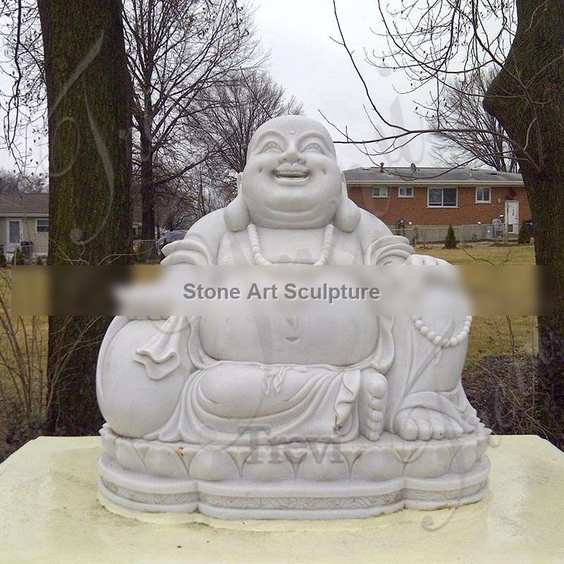 Large Marble Laughing Buddha Statue for Outdoor MOK1-072 detail image