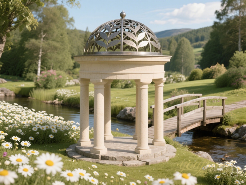 beige marble gazebo for outdoor