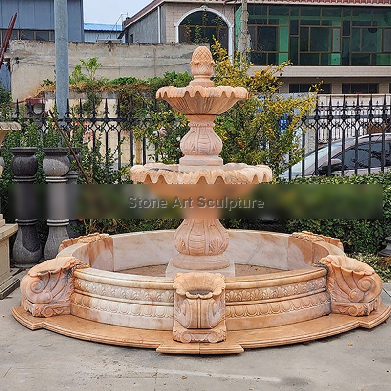 Outdoor White Marble Pineapple Water Fountain 3 Tiers to Buy MOKK-97 detail image