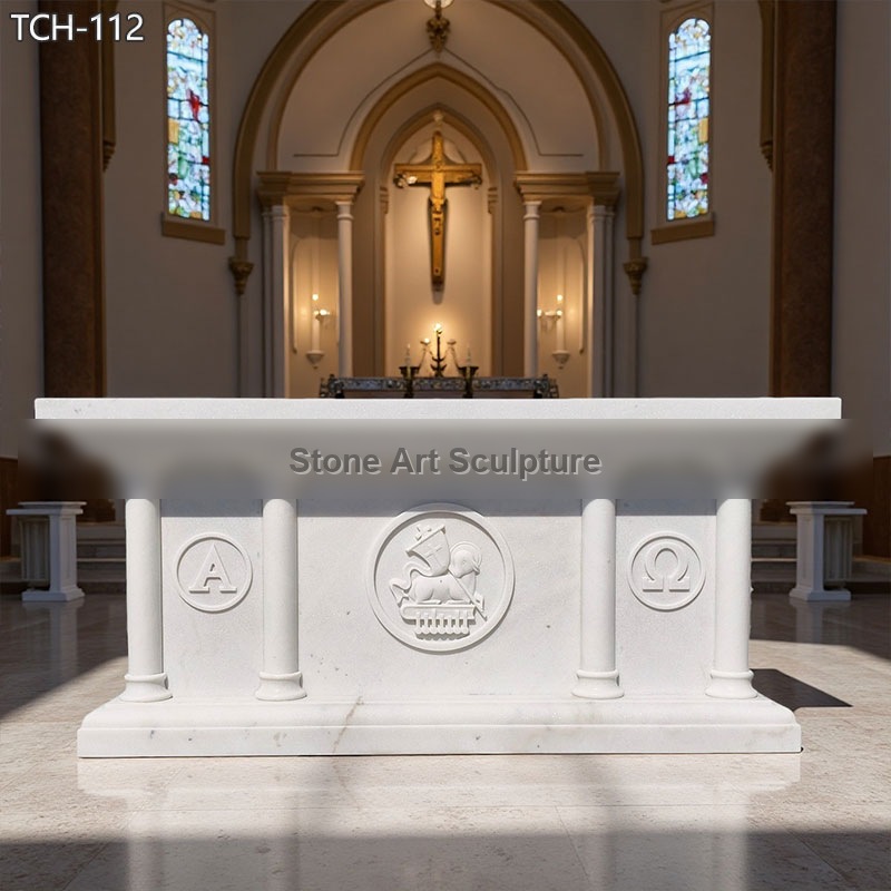 White Marble Modern Church Altar for Sale