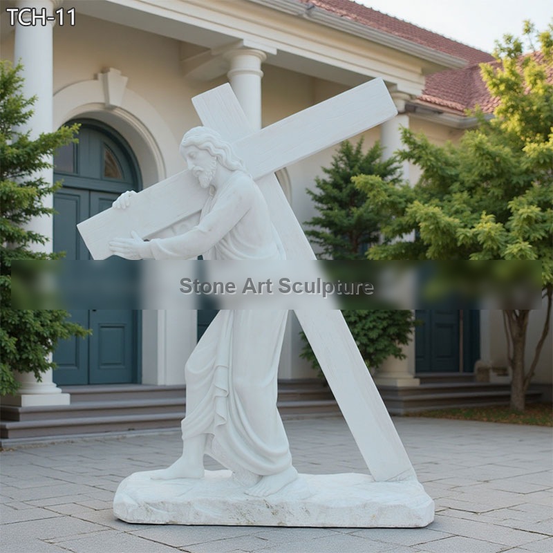 6 feet Jesus Carrying the Cross Marble Statue TCH-11