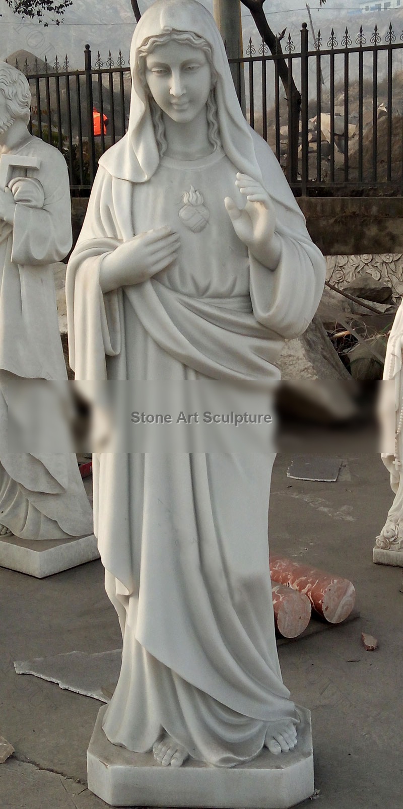 Our lady immaculate heart of mary statues fatima catholic religious outdoor garden sculpture to buy online TCH-224 detail image