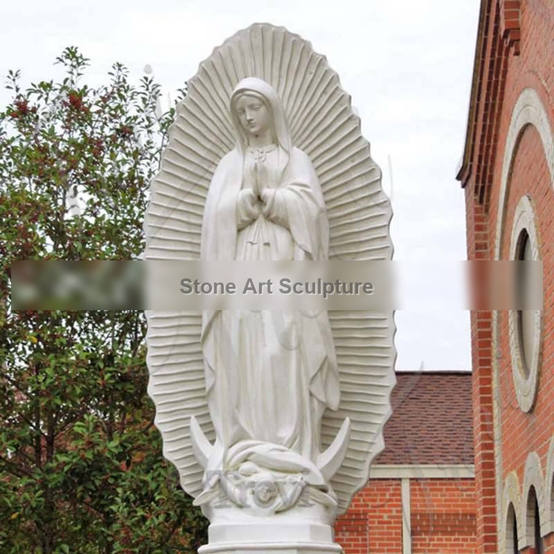 Marble Virgen De Guadalupe Statue Outdoor Garden Decor for Sale CHS-861 detail image