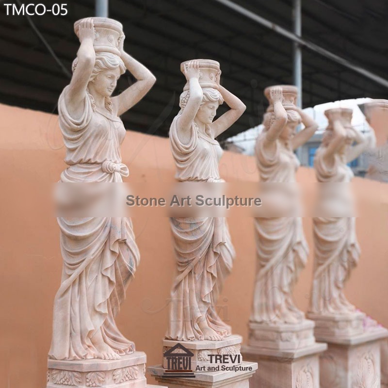 High Quality Marble Caryatid Pillar Luxurious Villa Decor detail image