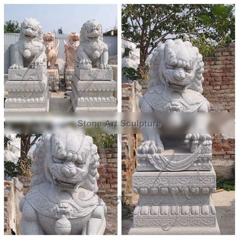 Natural Stone Foo Dog Statue for Outdoor Decor Supplier MOKK-625 detail image