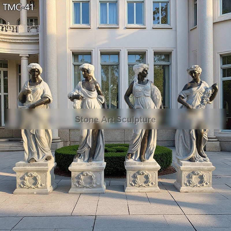 Black Marble Greek Four Season Goddess Statues TMC-41