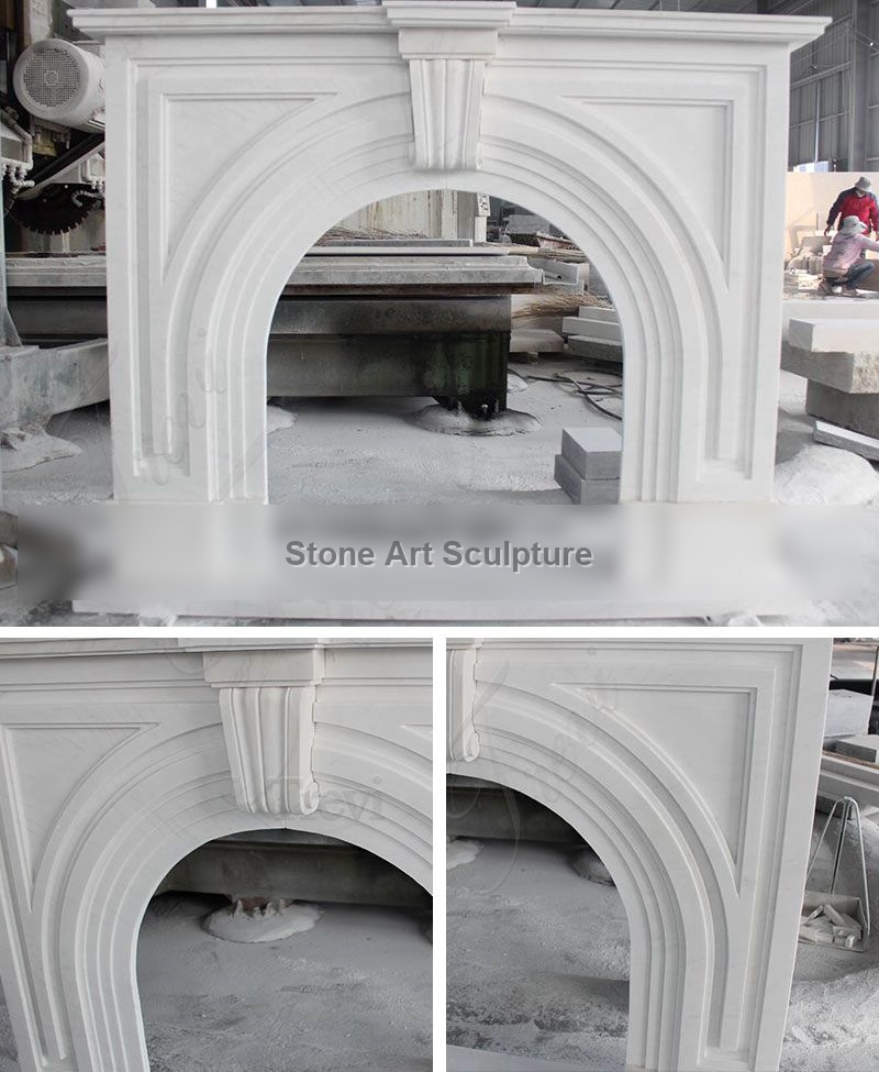 High Quality Home Decorative Modern Marble Fireplace Surround for Sale MOKK-441 detail image