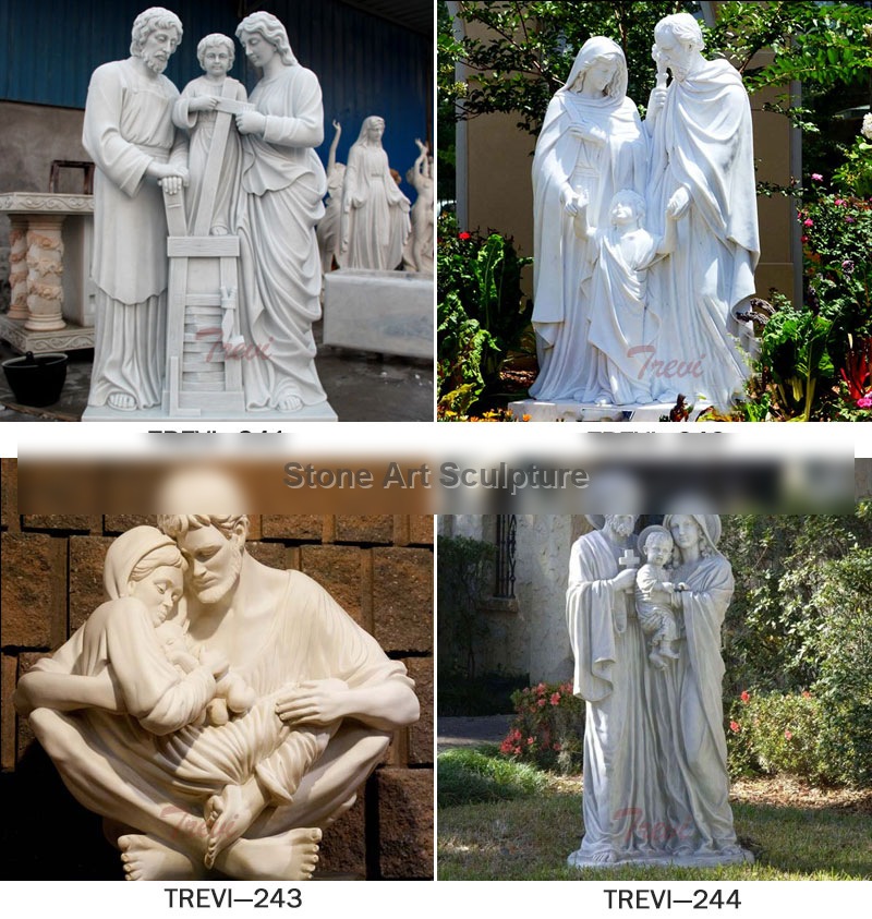Catholic Holy Family Marble White Statues and Figurines for Garden Outdoor Decoration TCH-36 detail image