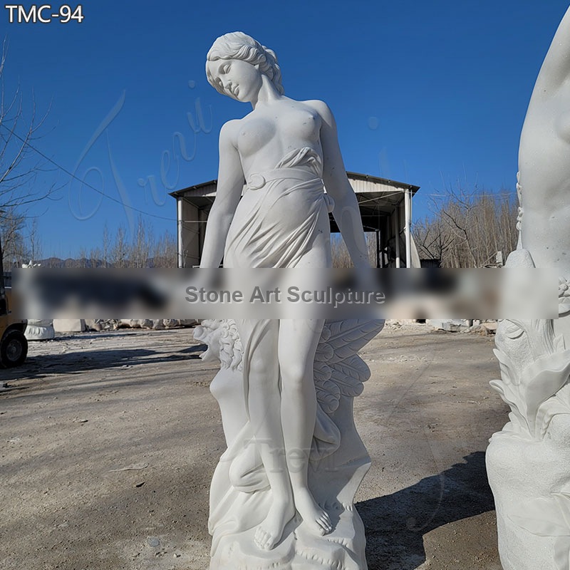 Beautiful Nude Woman Italian Marble Garden Statue Outdoor Decor for Sale detail image