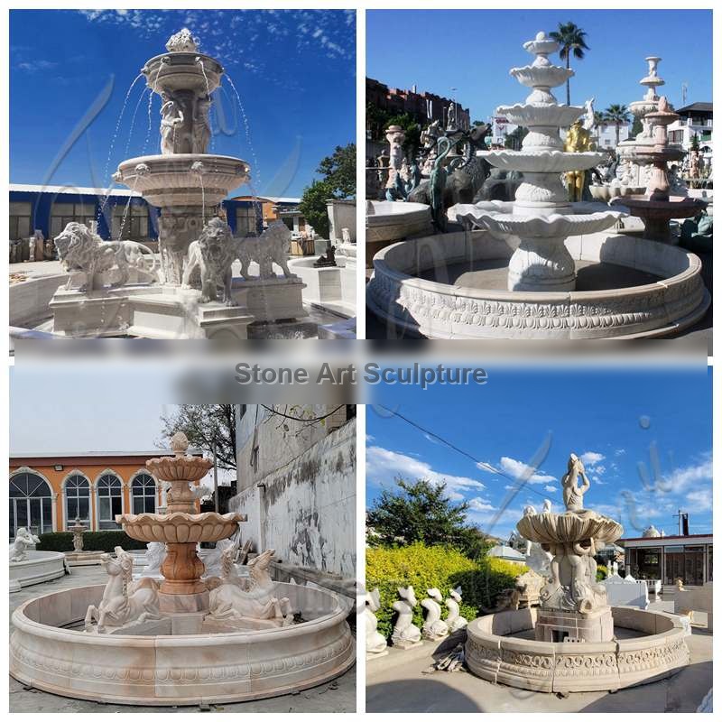 Hand Carving Marble Horse Fountain Garden Decor for Sale MOK1-047 detail image