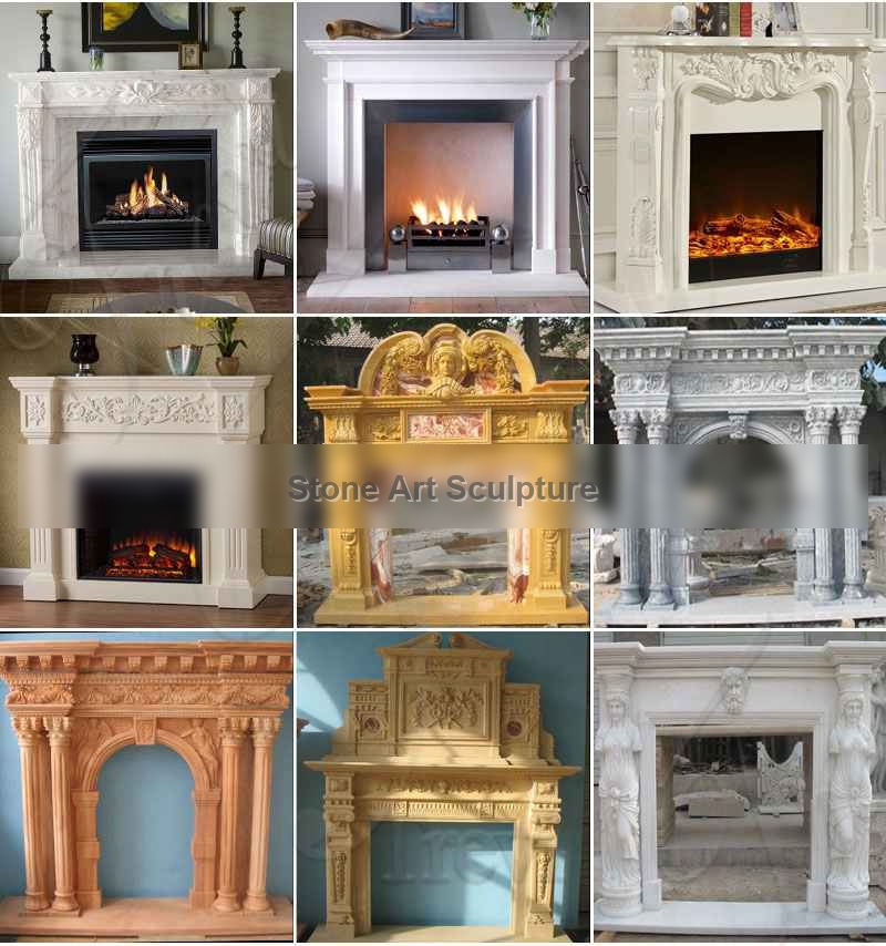Exquisite White Marble Tile Fireplace Surround Supplier MOKK-485 detail image