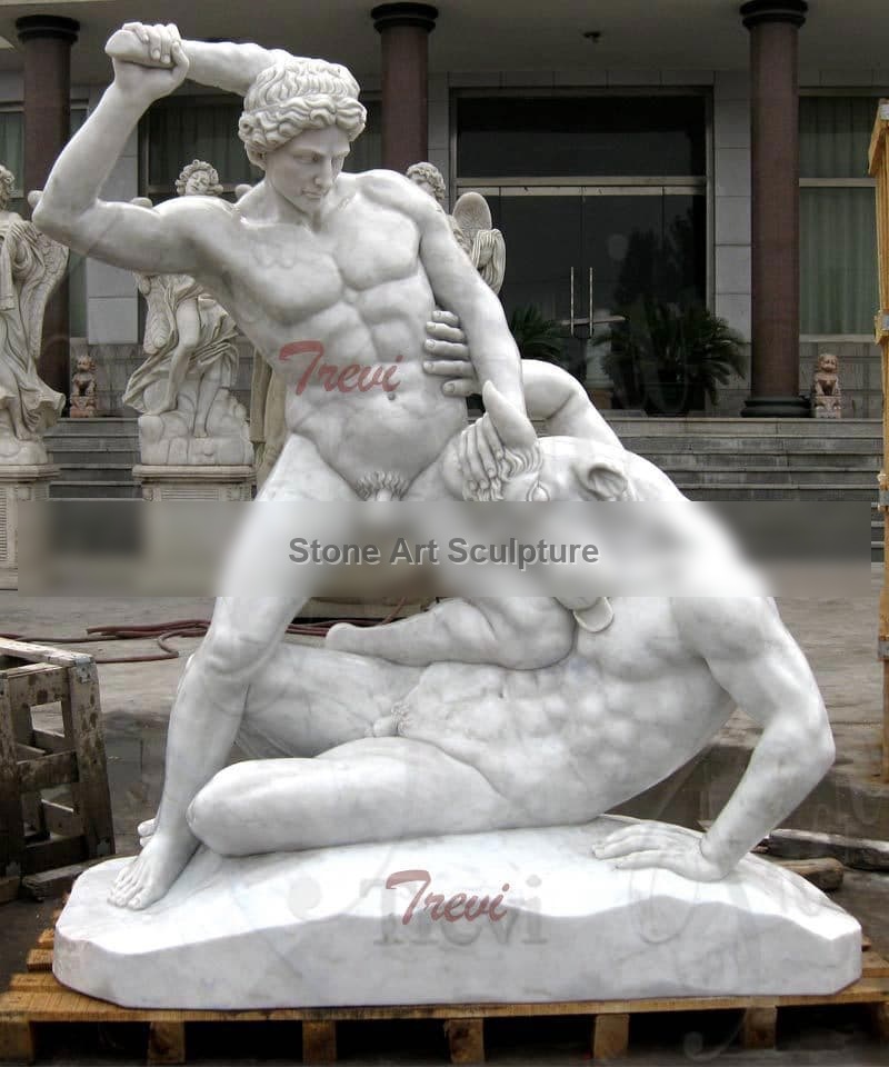 Life Size Marble Garden Decor Hercules And Minotaur Statue for Sale MOKK-78 detail image