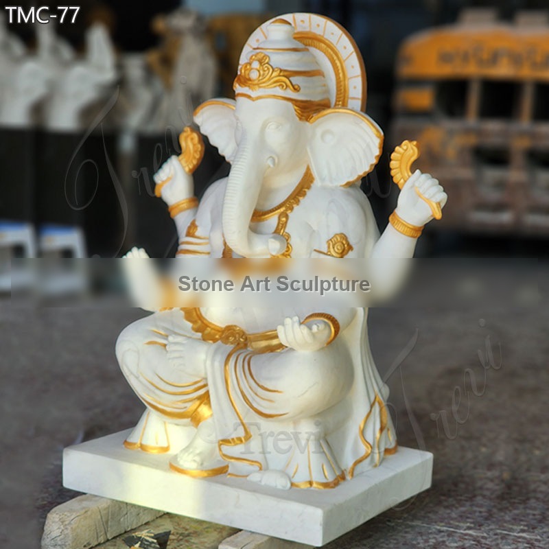Marble Ganesh Idol Statue Big Size for Home Entrance Decor TMC-77 detail image